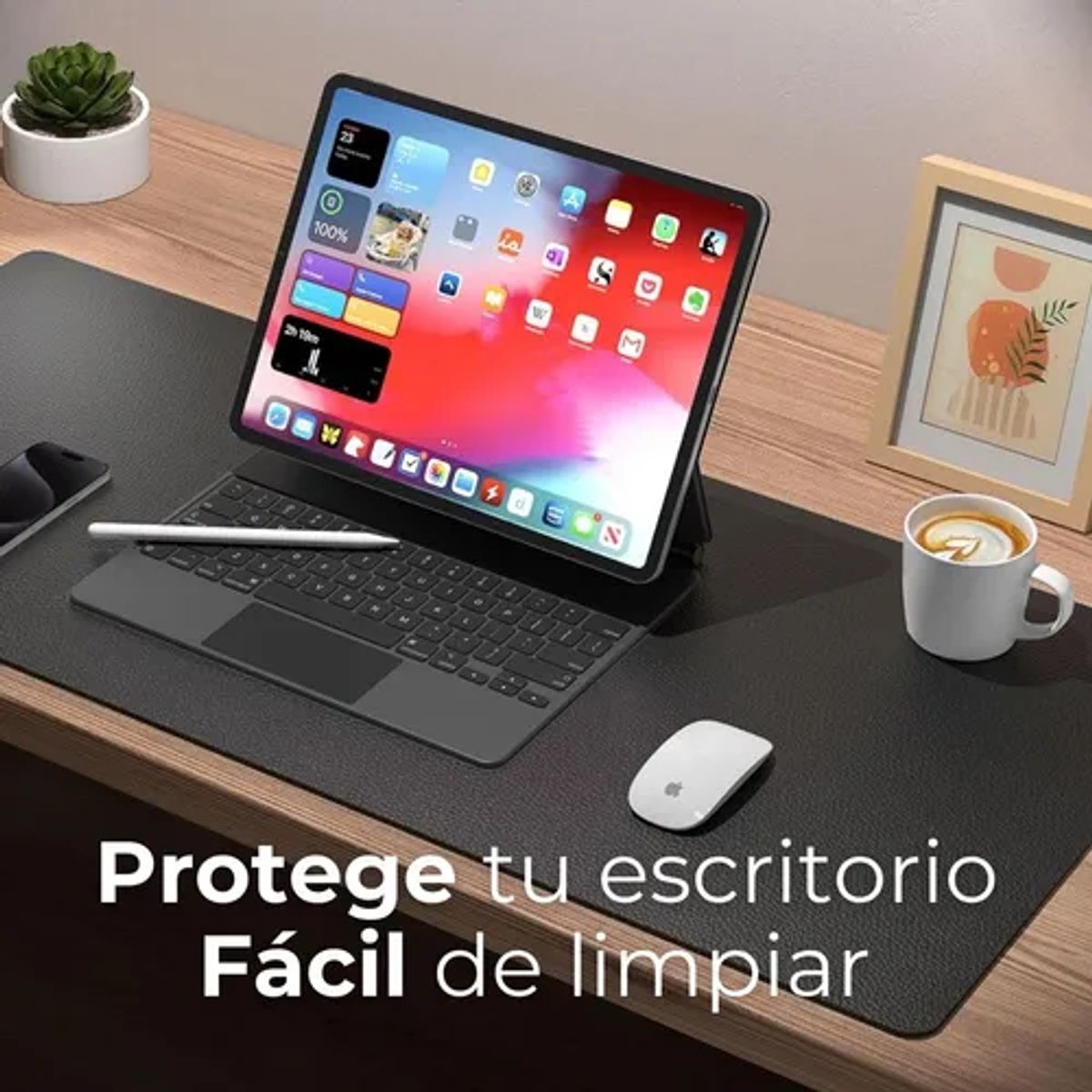 COMPUTECH - Alfombrilla Mousepad Cuero - Cubierta Escritorio 80 X 40 Cm