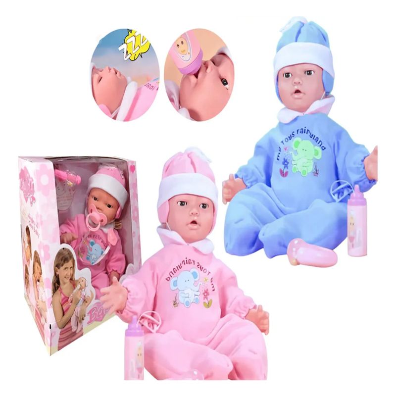GENERICO - Muñeca Bebe Gestitos Sonido Y Movimientos Faciales + Acces