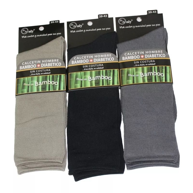GARSIL - 6 Calcetines De Vestir De Fibra Bambú Sin Costura Diabetes