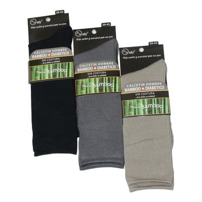 Imagen 2 del producto 6 Calcetines De Vestir De Fibra Bambú Sin Costura Diabetes