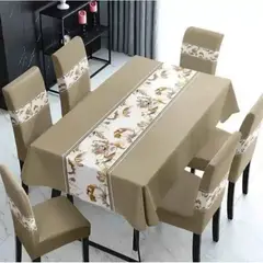 GENERICO - Set Mantel y Fundas Sillas Elegante 7 Piezas