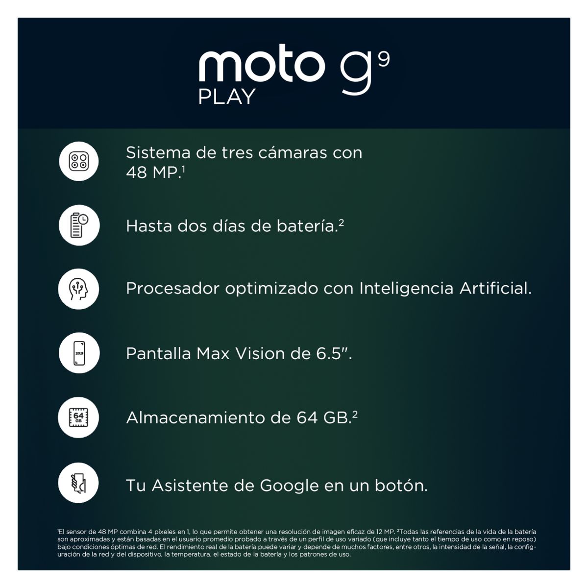 MOVISTAR - Smartphone Motorola G9 Play 64GB