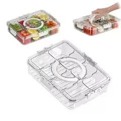 GENERICO - Contenedor Recipiente Acrílico Hermético, 8 Compartimientos Plastico