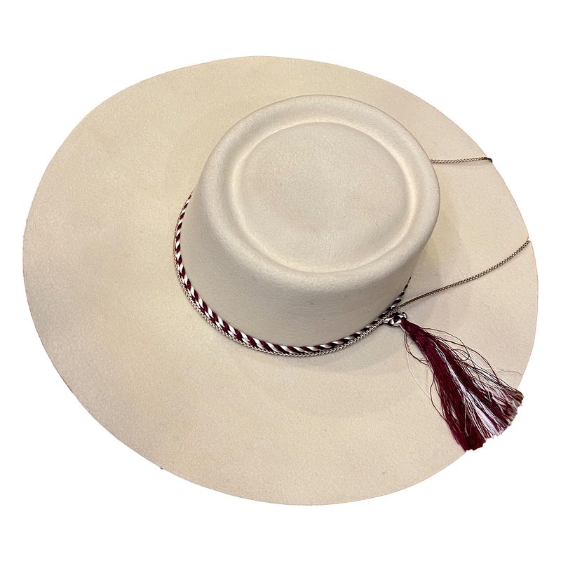 CORRALERO SASTRERIA - Sombrero Huaso Tradicional Chileno de Paño Color Hueso 2040