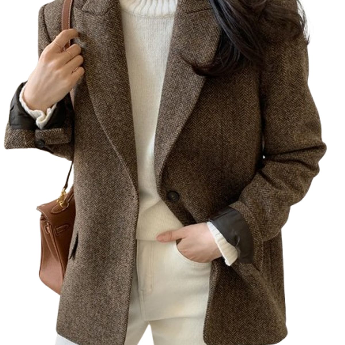 VELVET - Chaquetas Brusell de Lana Marron Oscuro