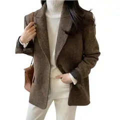 VELVET - Chaquetas Brusell de Lana Marron Oscuro