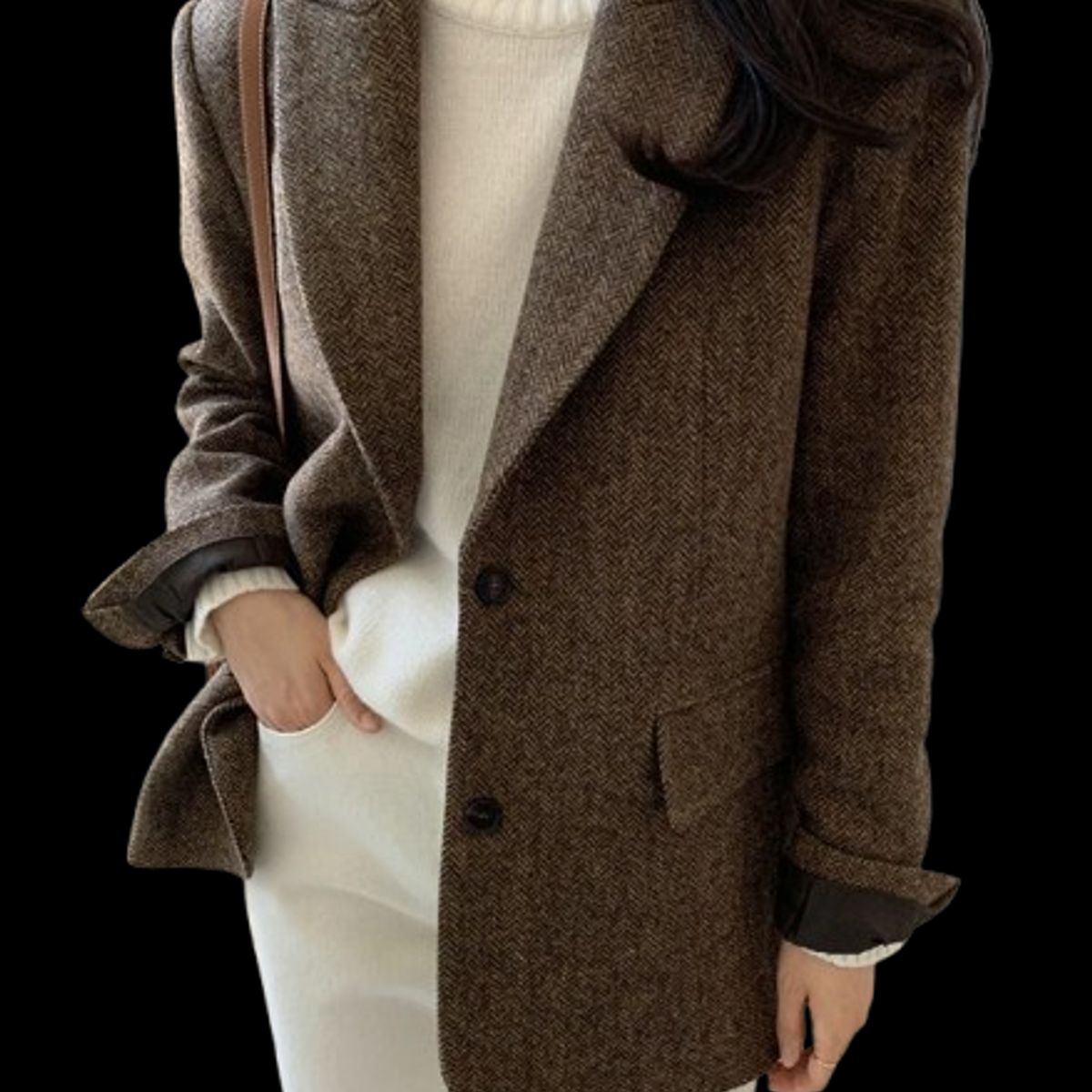 VELVET - Chaquetas Brusell de Lana Marron Oscuro