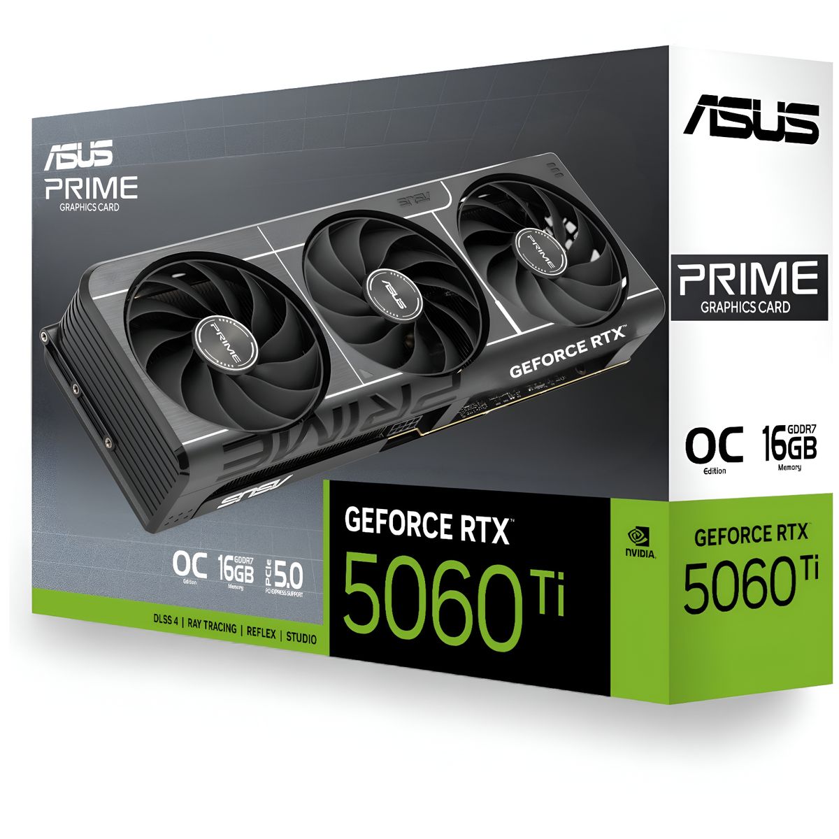 ASUS - Tarjeta de Video ASUS RTX 5060 Ti 16GB OC Prime AI + 3-Fan