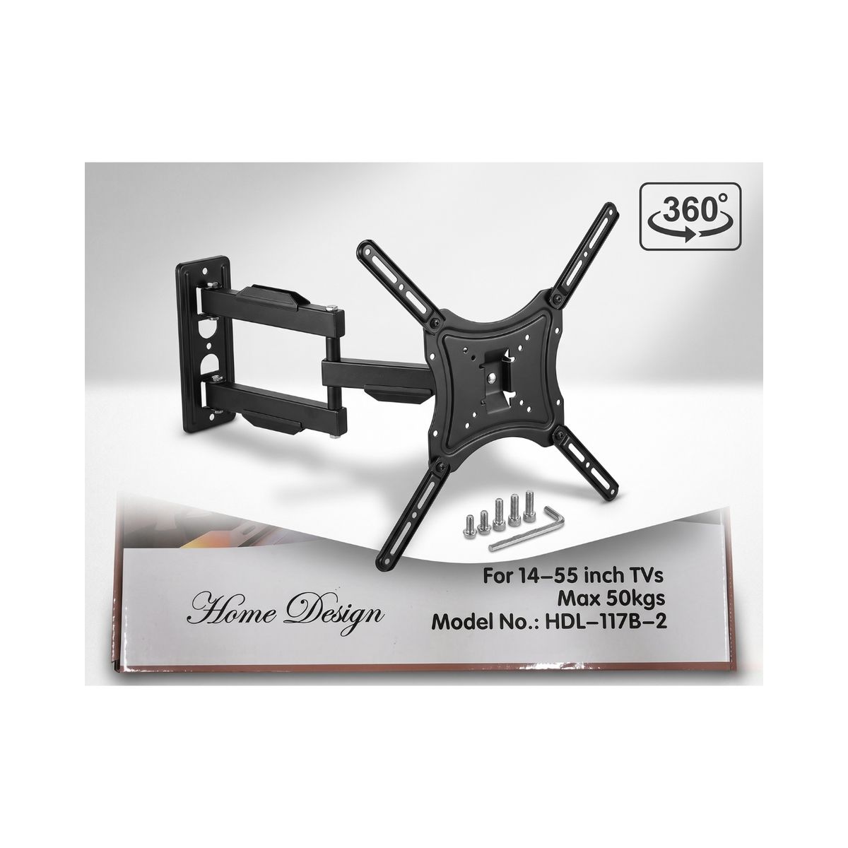 GENERICO - Soporte de Pared Articulado para TV 14 a 55 - Carga Máx 50kg - Modelo HDL-117B-2
