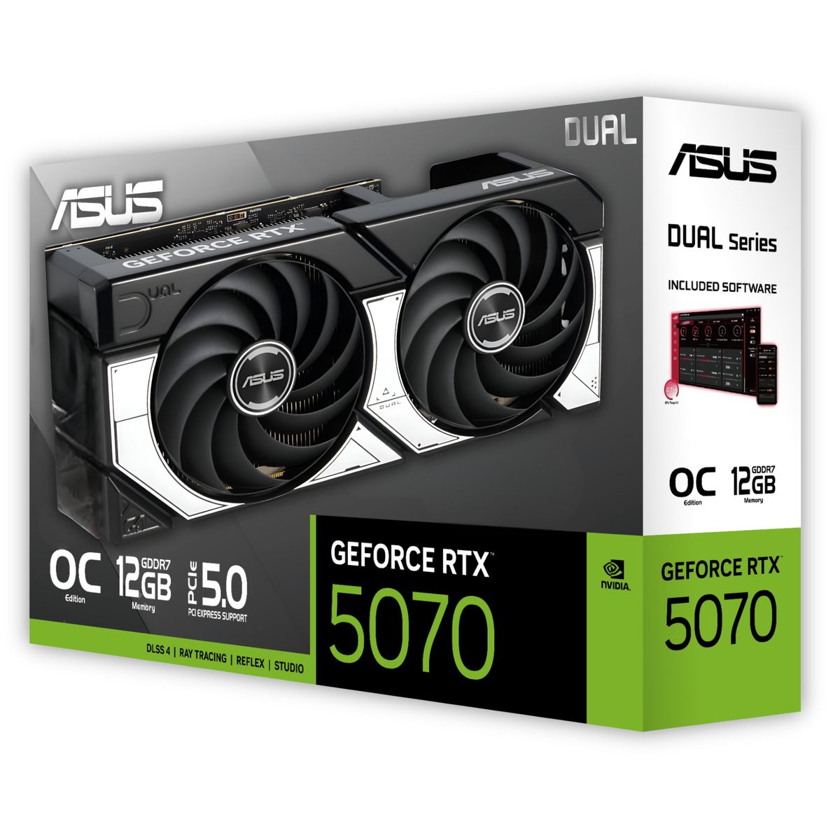 ASUS - Tarjeta de Video ASUS RTX 5070 12GB OC Edition Dual PCIE 5.0