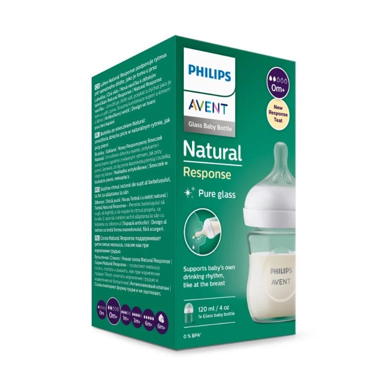 AVENT - Mamadera Avent De Vidrio Natural Response 120ml 0m+
