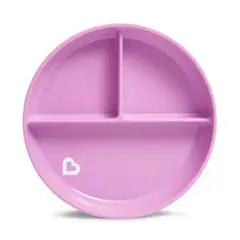MUNCHKIN - Plato Bebé con succión y División Stay Put Morado