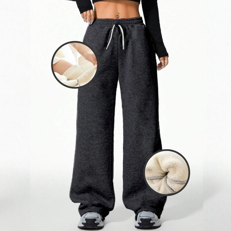 AGW - Pantalón Térmico Buzo Palazzo Forro Polar Elasticado Wide Leg Oversize
