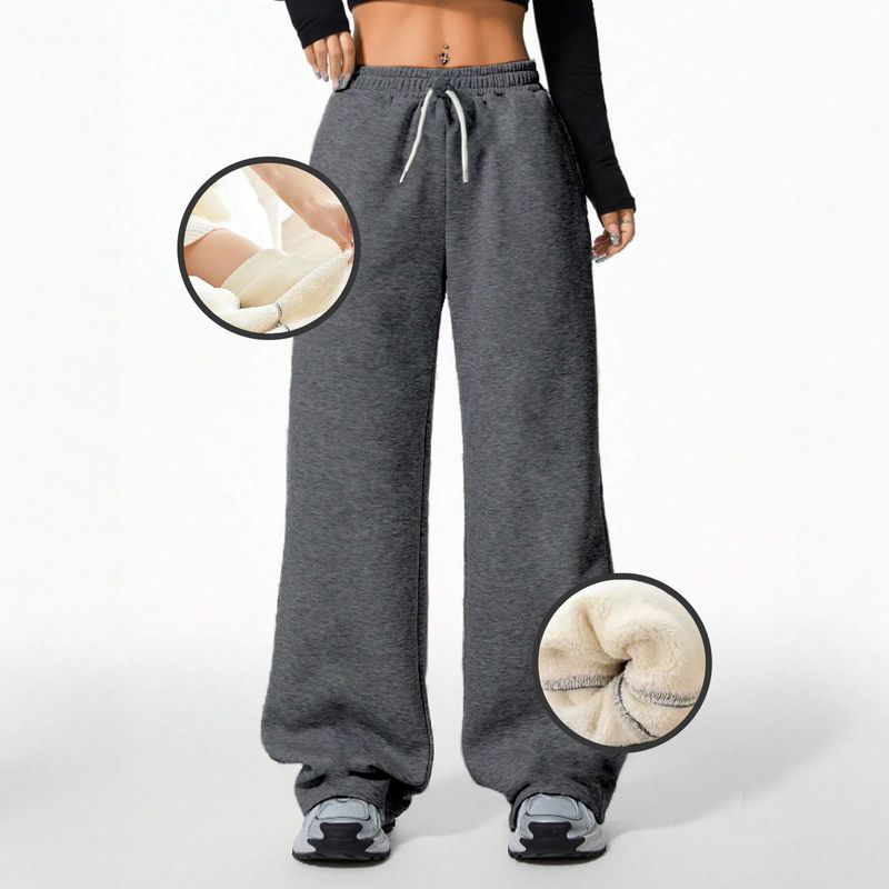 AGW - Pantalón Térmico Buzo Palazzo Forro Polar Elasticado Wide Leg Oversize
