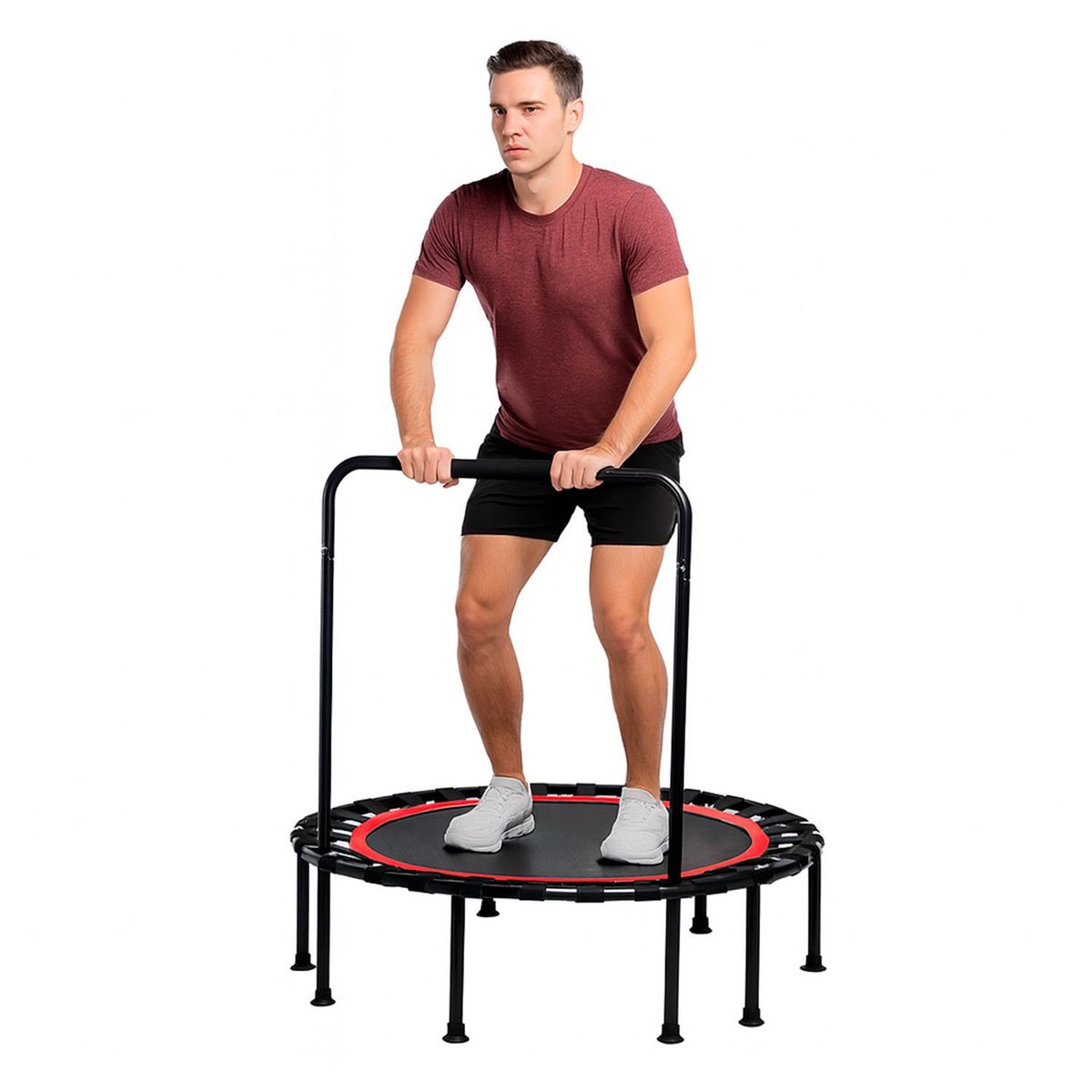 GLOBAL LATIN GROUP - Trampolín Fitness con Soporte, Ligas y Plegable 1 MT