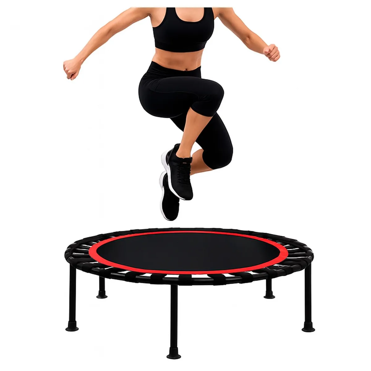 GLOBAL LATIN GROUP - Trampolín Fitness Plegable con Ligas 1 MT para Saltos y Cardio