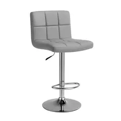GLOBAL LATIN GROUP - Taburetes Giratorios 60-80 cm PU Base Acero y ajustable - Gris