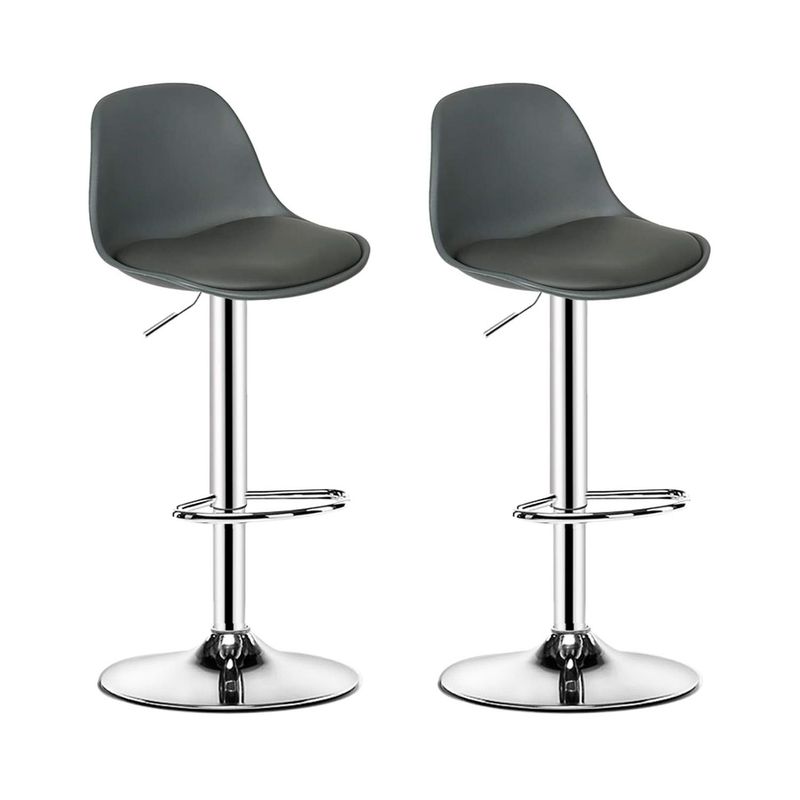 GLOBAL LATIN GROUP - Pack 2 Silla Piso bar Eame de Altura Regulable con Respaldo - Gris