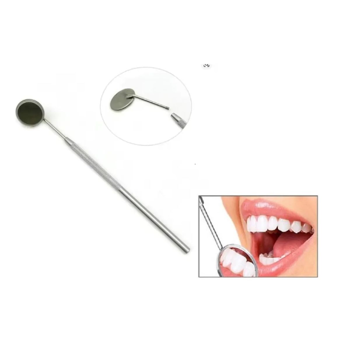 GENERICO - Espejo Mango De Acero Para Verificación De Pestañas O Dental