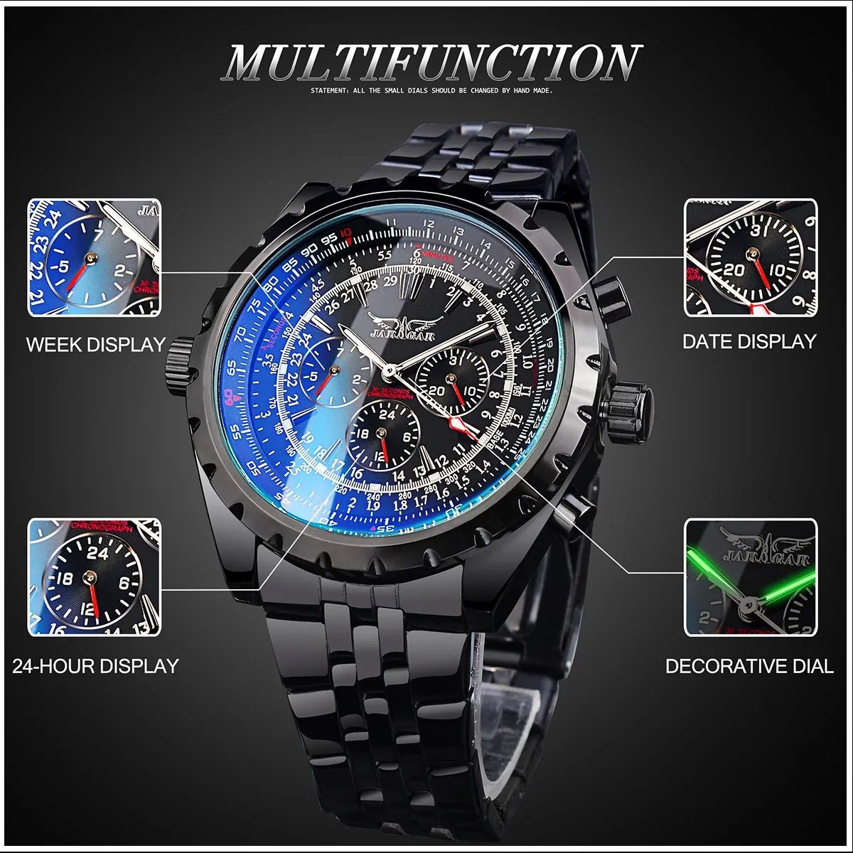 GENERICO - Reloj  Automático Deportivo para Hombre Cronógrafo Resistencia al Agua