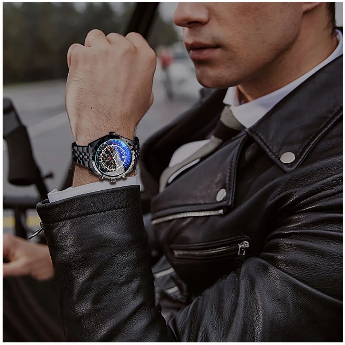 GENERICO - Reloj  Automático Deportivo para Hombre Cronógrafo Resistencia al Agua