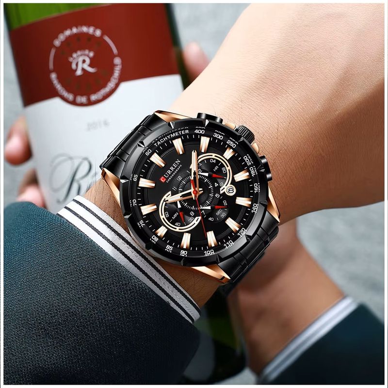 GENERICO - Reloj Cronógrafo Deportivo para Hombre Acero Inoxidable Movimiento
