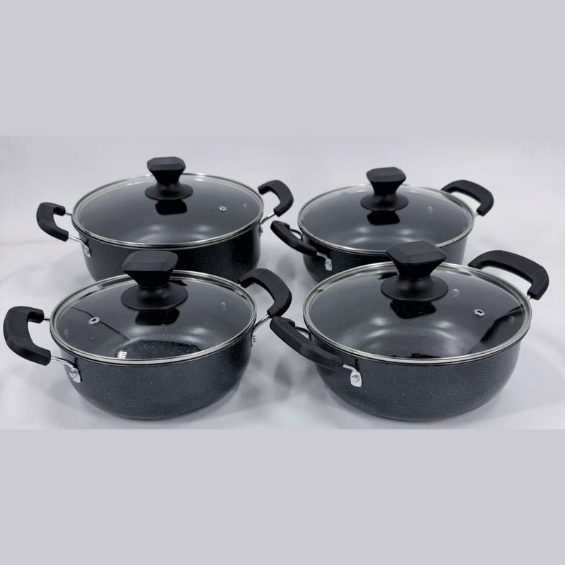 HOMESTAR - Set de 4 Ollas Antiadherentes con Tapas