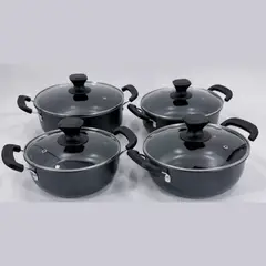 HOMESTAR - Set de 4 Ollas Antiadherentes con Tapas