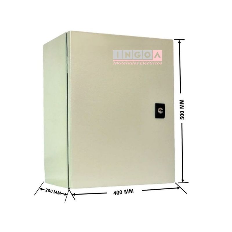 GENERICO - GABINETE TABLERO METALICO 500X400X200MM 1 PUERTA IP65 RAL 7032