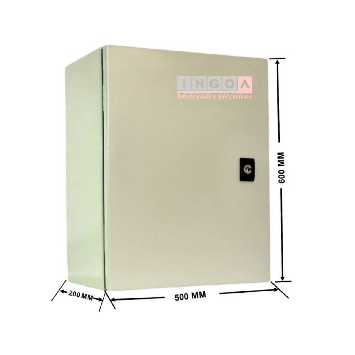 GENERICO - GABINETE TABLERO METALICO 600X500X200MM 1 PUERTA IP65 RAL 7035