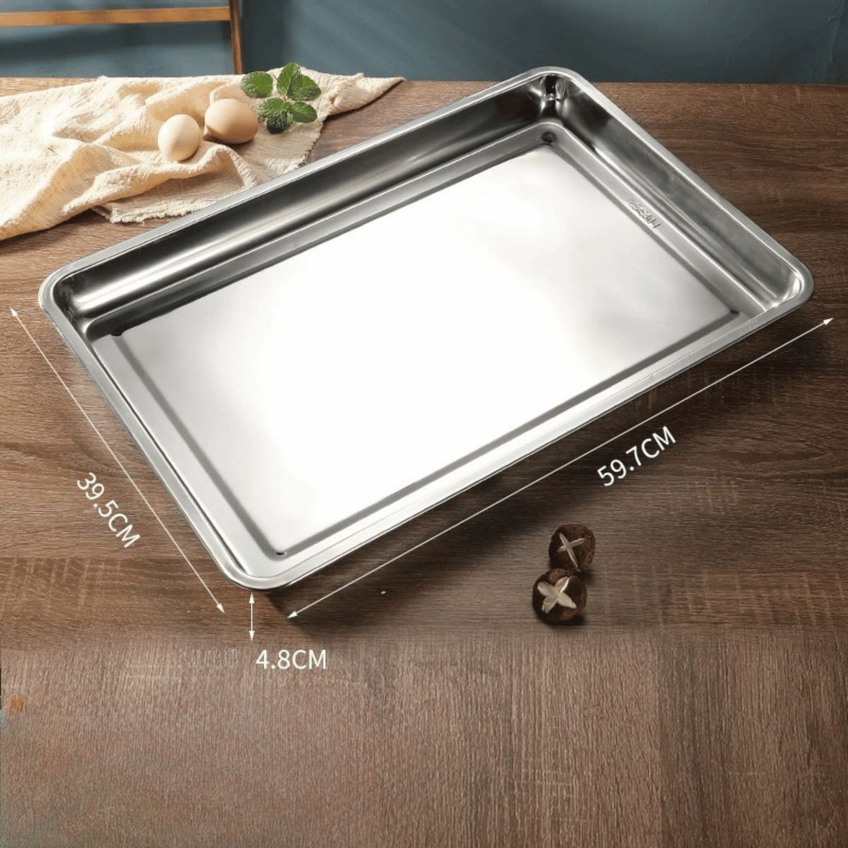 HOMESTAR - Bandeja para Horno Rectangular de Acero Inoxidable