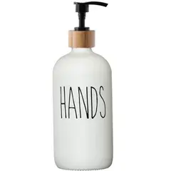 HOMESTAR - Dispensadores de Jabón Estilo Nórdico 500ml - HANDS Blanco