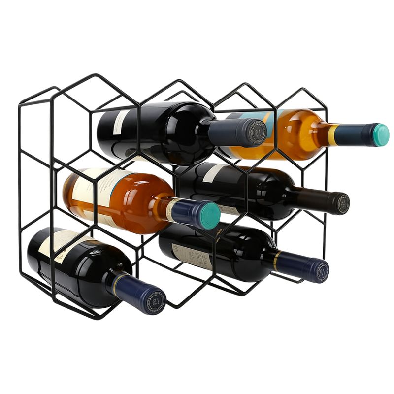 GENERICO - Porta Vino Botellas Rack Metalico 11 Botellas Plegable