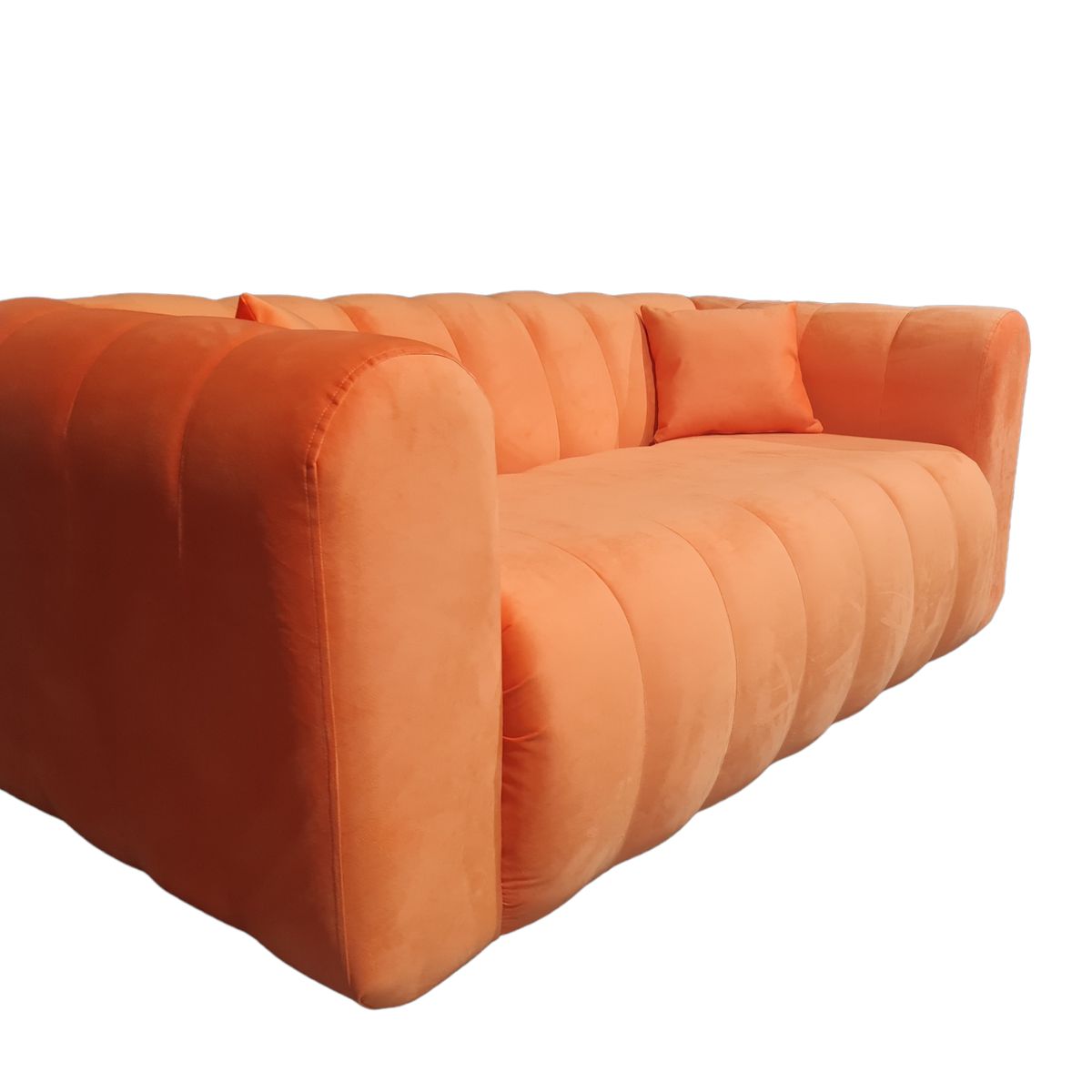 GENERICO - Sofa Martins 2 mts, felpa Naranja, 3 cuerpos