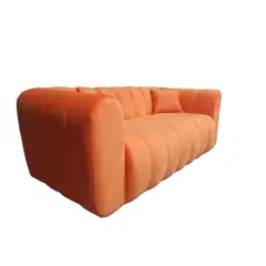 GENERICO - Sofa Martins 2 mts, felpa Naranja, 3 cuerpos