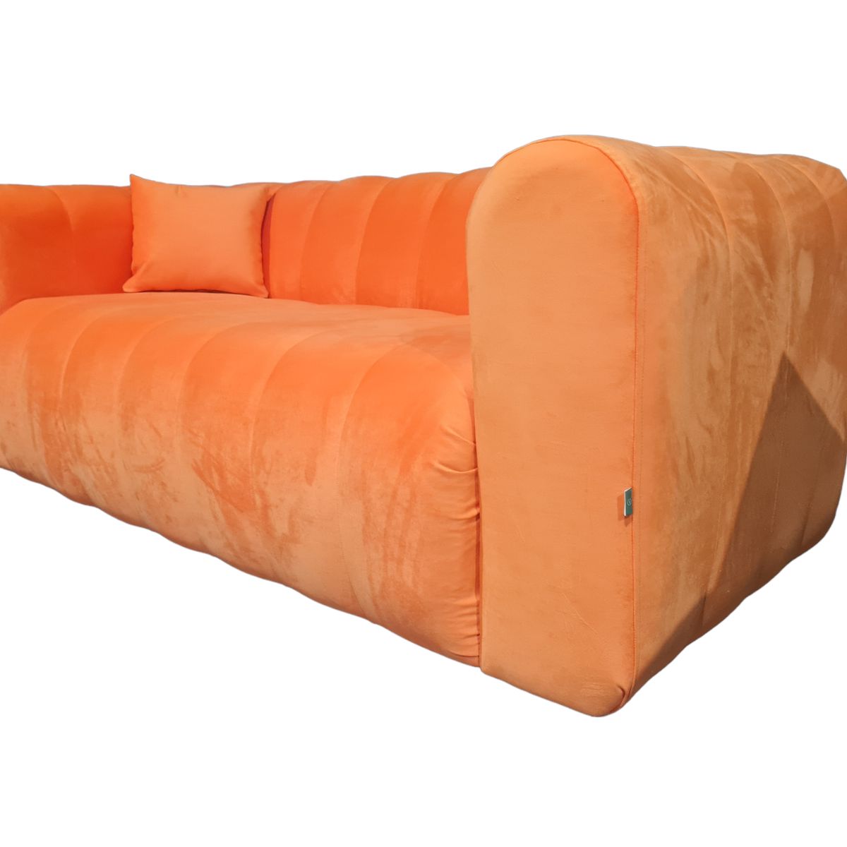 GENERICO - Sofa Martins 2 mts, felpa Naranja, 3 cuerpos