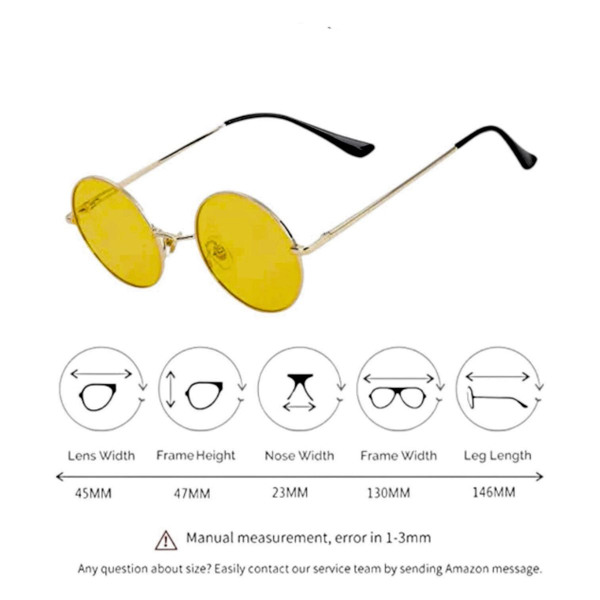 GENERICO - LENTES RETRO LENNON VISION NOCTURNA  POLARIZADOS UV NC57