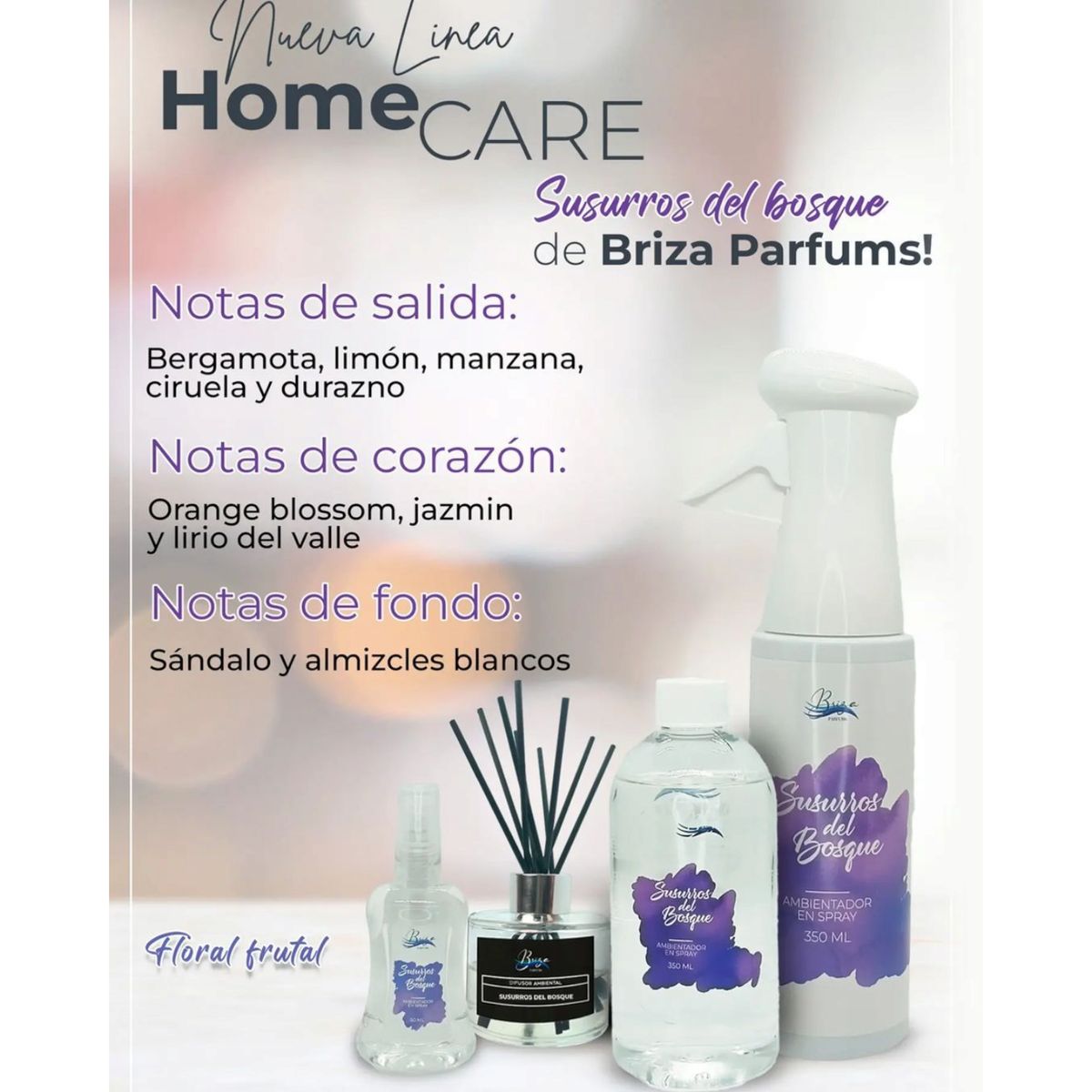 GENERICO - Ambientador Briza Parfums aroma susurros del bosque 350ML