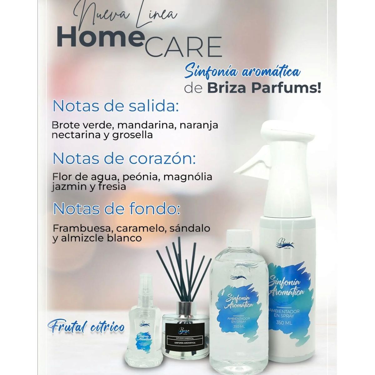 GENERICO - Recarga Aromatizante de ambiente Briza parfums aroma sinfonia aromatica 350ml