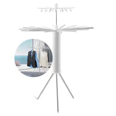 GENERICO - Tendedero Secarropas Metalico Plegable Cilindro 16 Varas