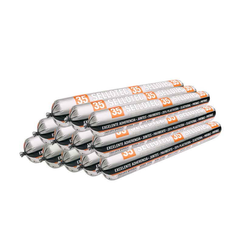 GENERICO - Kit 12 Sello Poliuretano Negro 600ml Sellotec PU3500 – Calidad Profesional