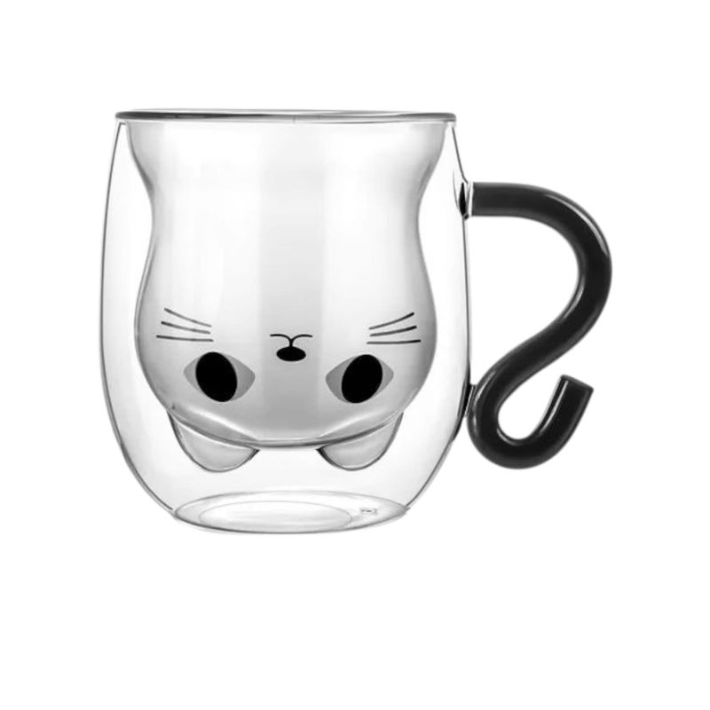 GENERICO - Taza De Café Diseño de Gato Transparente