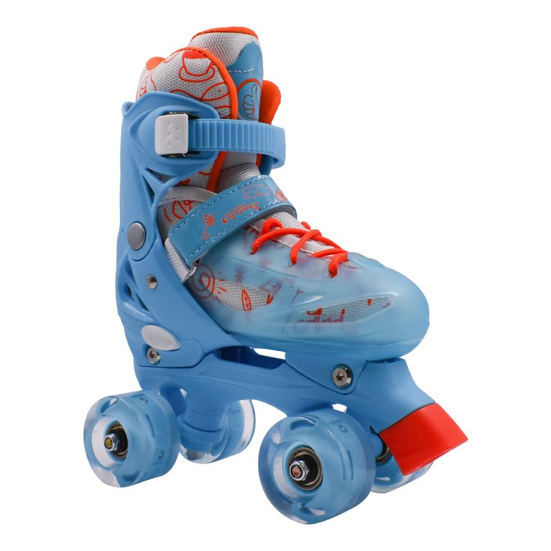 GENERICO - Patines Quad infantiles 905A Celeste Led
