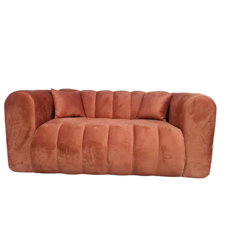 GENERICO - Sofa Martins 2 mts, felpa Marron, 3 cuerpos