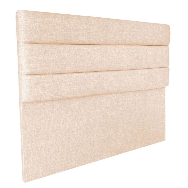 GENERICO - Respaldo 2 Plazas De Cama Estilo Rayas Beige Lino