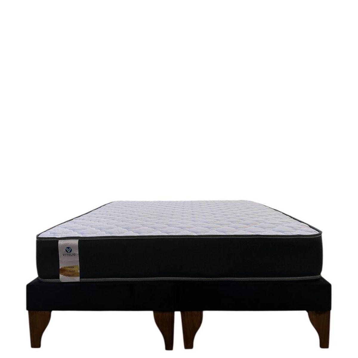 GENERICO - Cama Con Colchon Europea Negro 2 Plazas