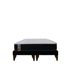 GENERICO - Cama Con Colchon Europea Negro 2 Plazas