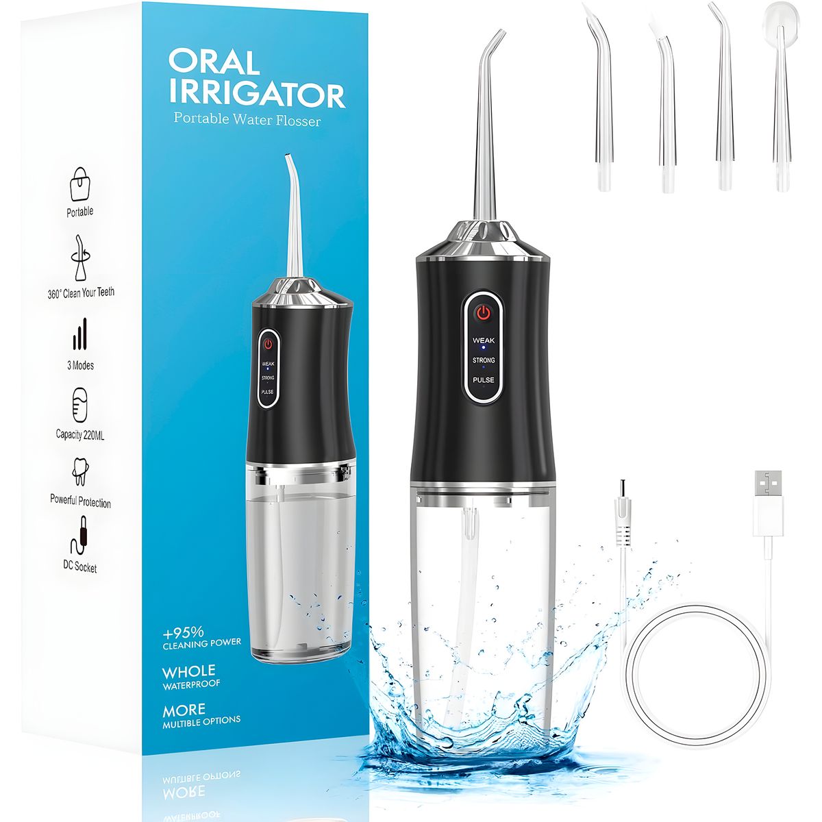GENERICO - Irrigador Bucal Recargable Limpiador Bucal Irrigador Dental