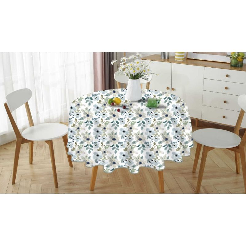 GENERICO - Mantel Redondo para Mesa Comedor 140 Cm Flores azules