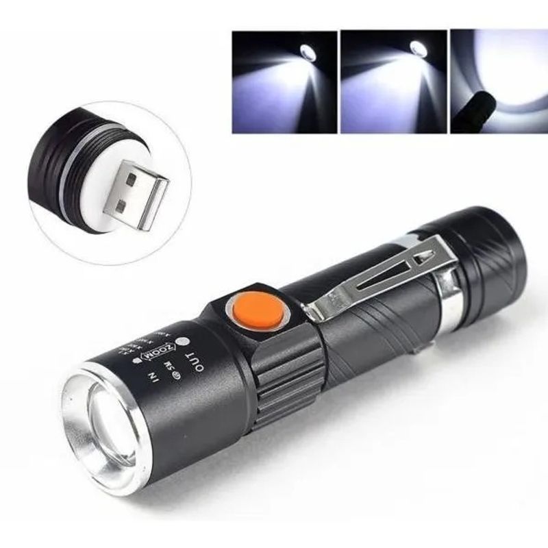 GENERICO - Linterna Led Zoom Cree 3000 Lumenes Recargable Usb